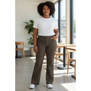(H-240)The Limited Drew Fit Brown Pinstripe Dress Pants Womens Size‎ 12